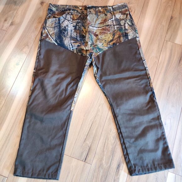 Wrangler Pro Gear Men's Pants 44x30 Realtree Camo Briar Brush Guard Brown  Hunt - Picture 1 of 15